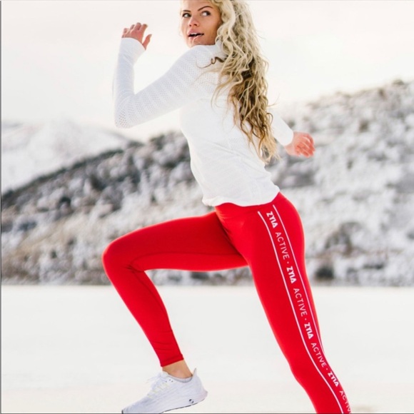 Zyia logo stripe red light n tight 28” high rise - Picture 2 of 8